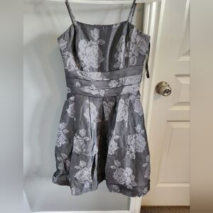 Ann Taylor Gray Floral Mini Dress